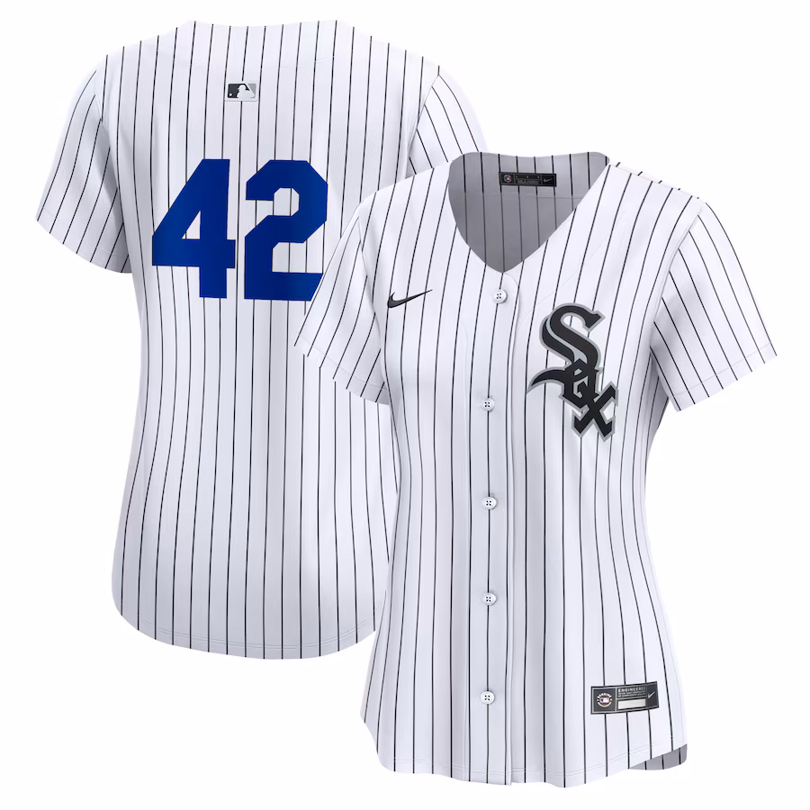 Chicago White Sox Nike Women's 2024 Jackie Robinson Day Home Limited Jersey – White