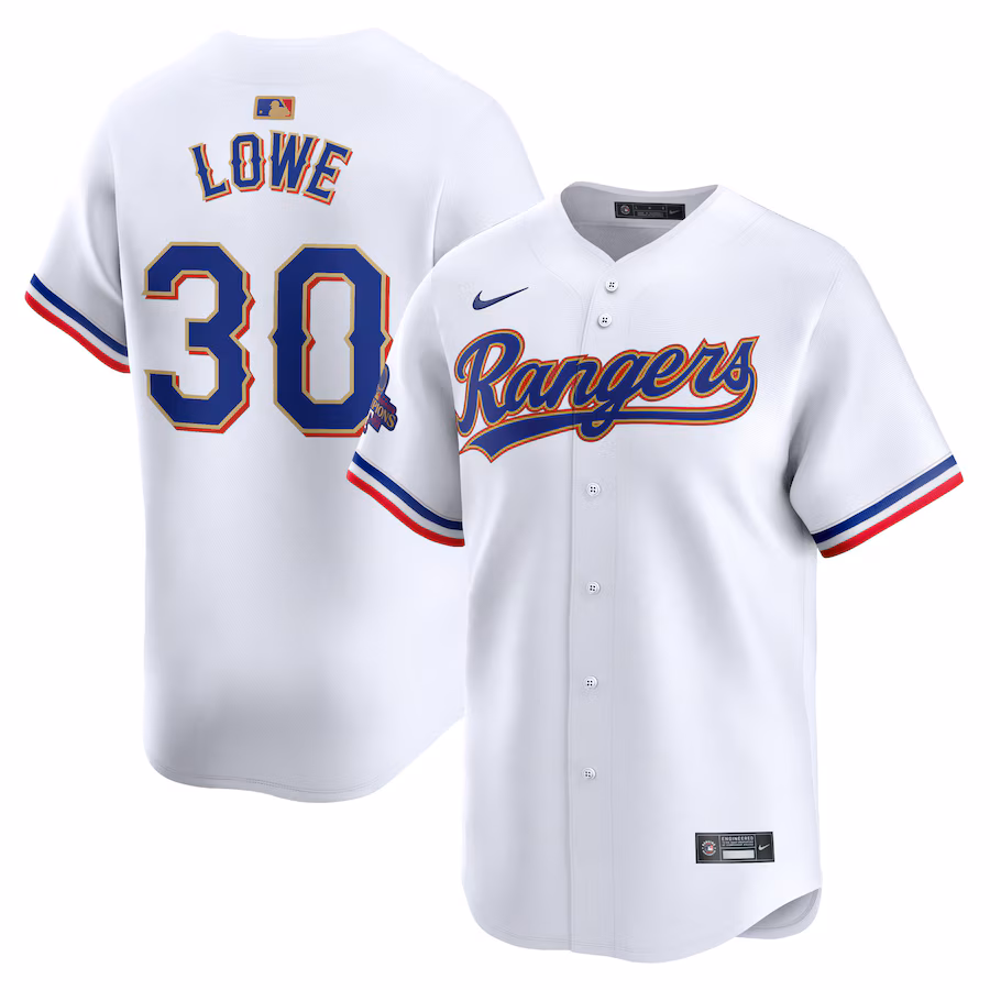 Nathaniel Lowe Texas Rangers Nike 2024 Gold Collection Limited Player Jersey – White