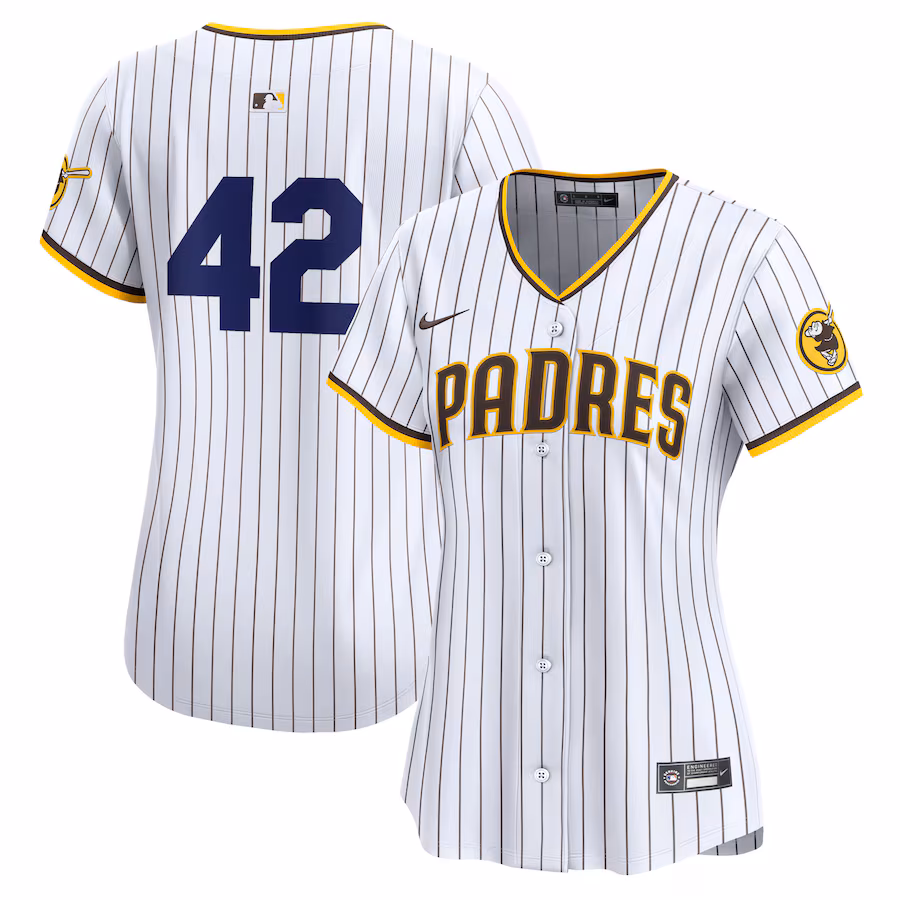 San Diego Padres Nike Women's 2024 Jackie Robinson Day Home Limited Jersey – White
