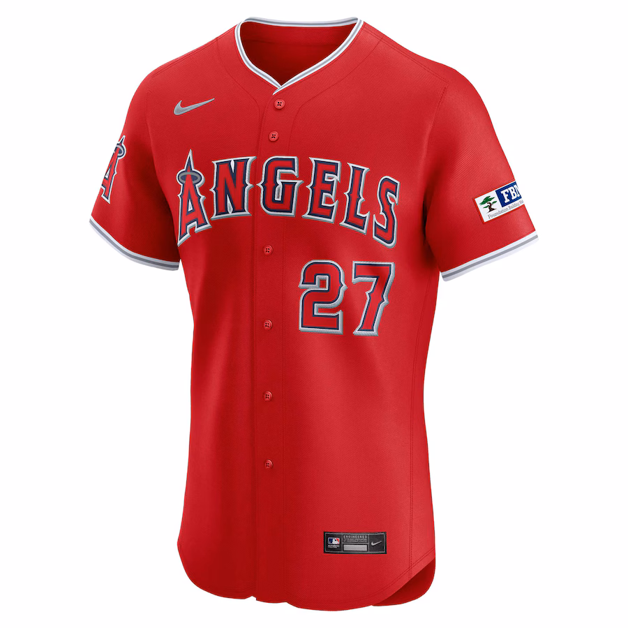 Mike Trout Los Angeles Angels Nike Alternate Elite Player Jersey - Red