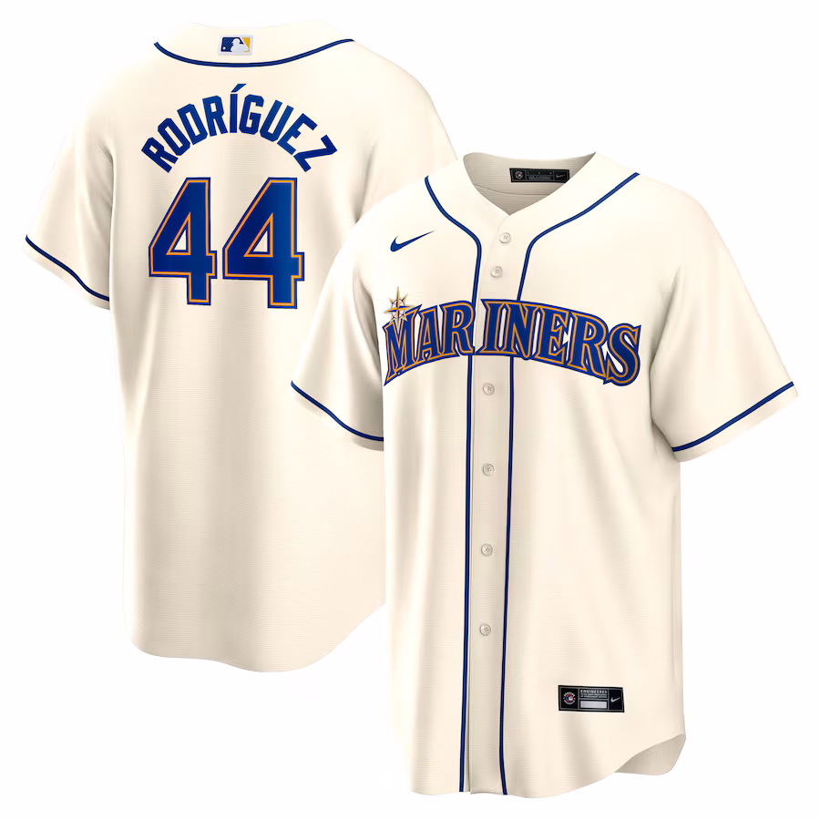 Julio Rodriguez Seattle Mariners Nike Official Replica Player Jersey - Cream