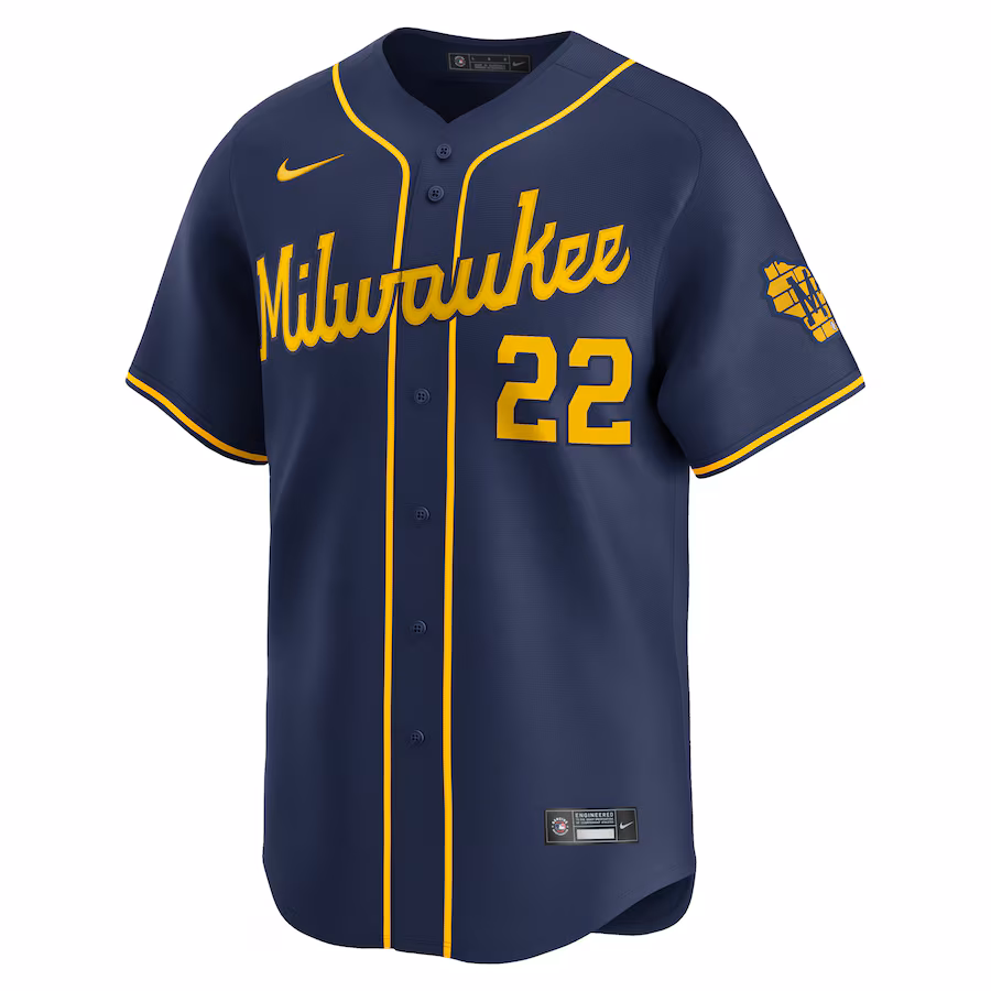 Christian Yelich Milwaukee Brewers Nike Alternate Limited Player Jersey – Navy