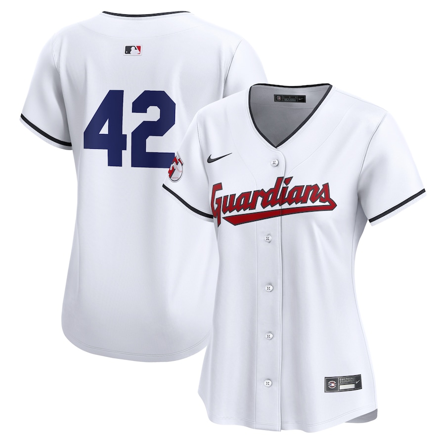 Cleveland Guardians Nike Women's 2024 Jackie Robinson Day Home Limited Jersey – White