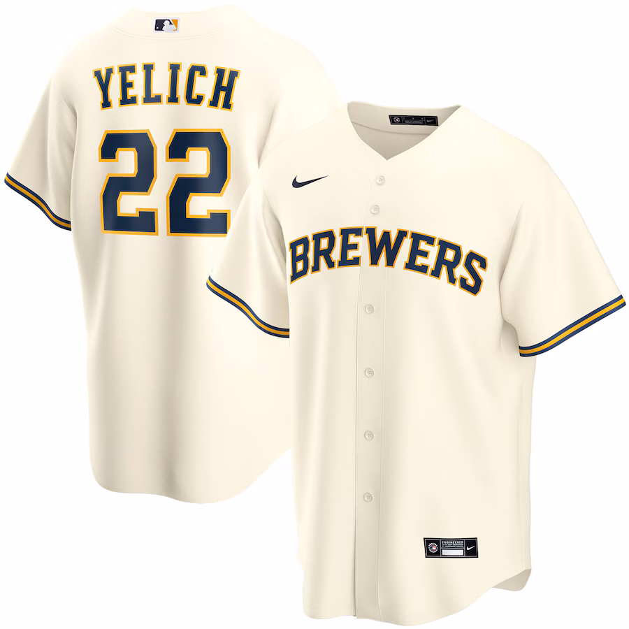 Christian Yelich Milwaukee Brewers Nike Youth Home Replica Player Jersey - Cream