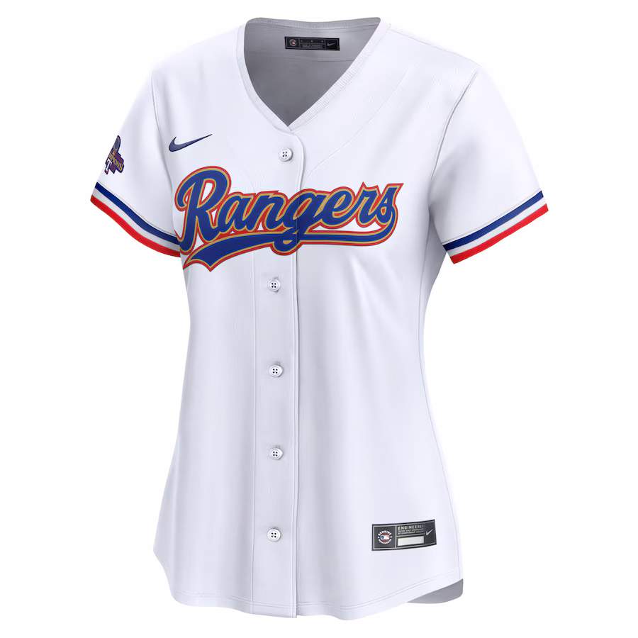 Max Scherzer Texas Rangers Nike Women's 2024 Gold Collection Limited Player Jersey – White