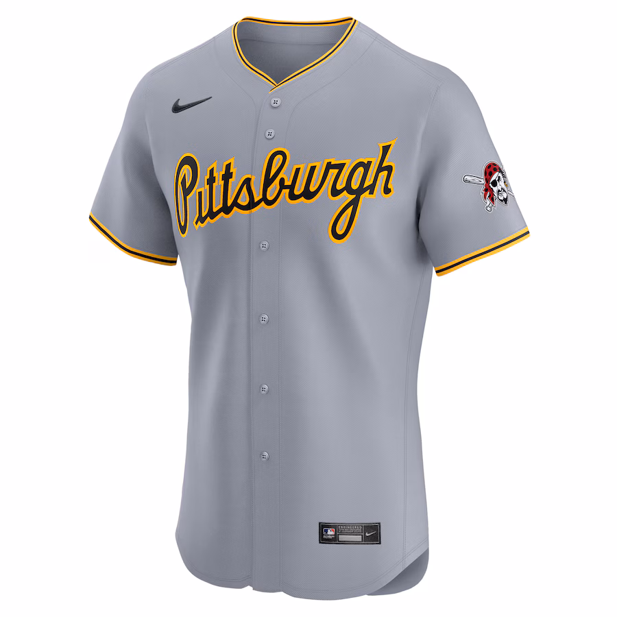 Pittsburgh Pirates Nike Road 2024 Jackie Robinson Day Elite Jersey - Gray