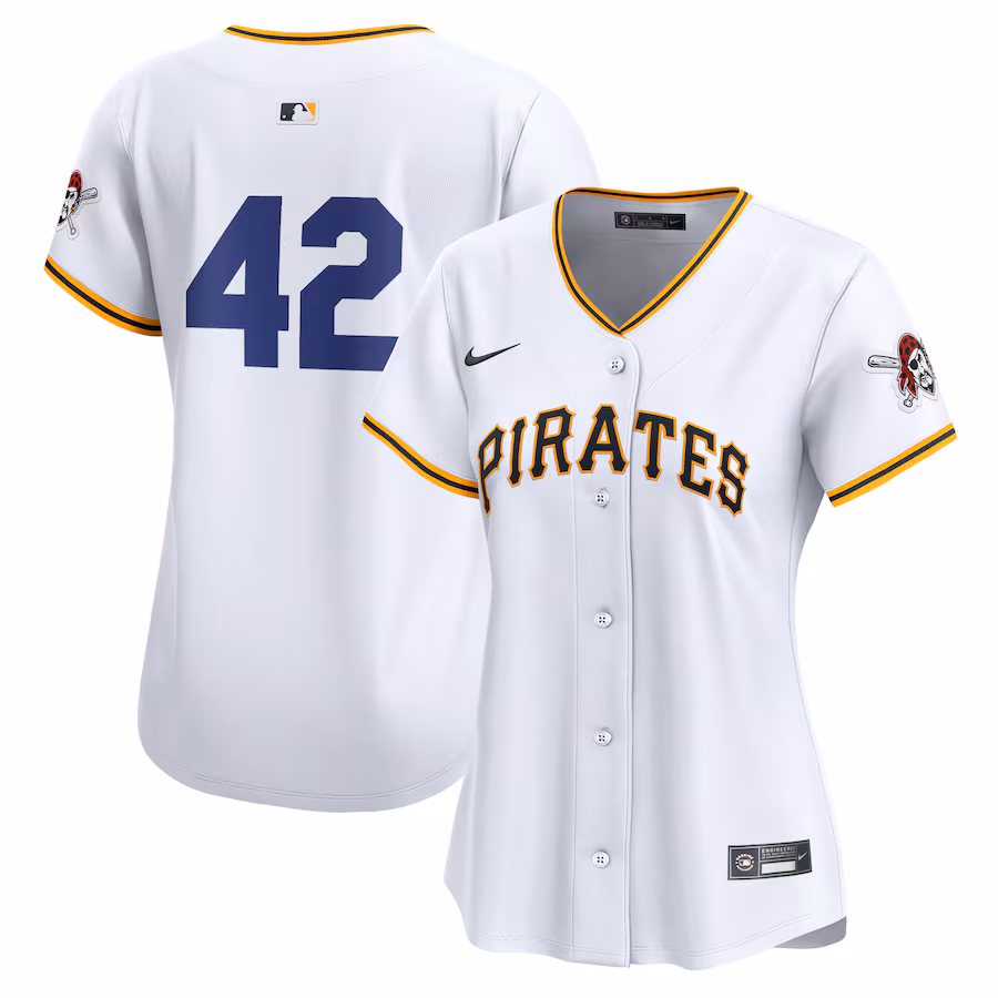 Pittsburgh Pirates Nike Women's 2024 Jackie Robinson Day Home Limited Jersey – White