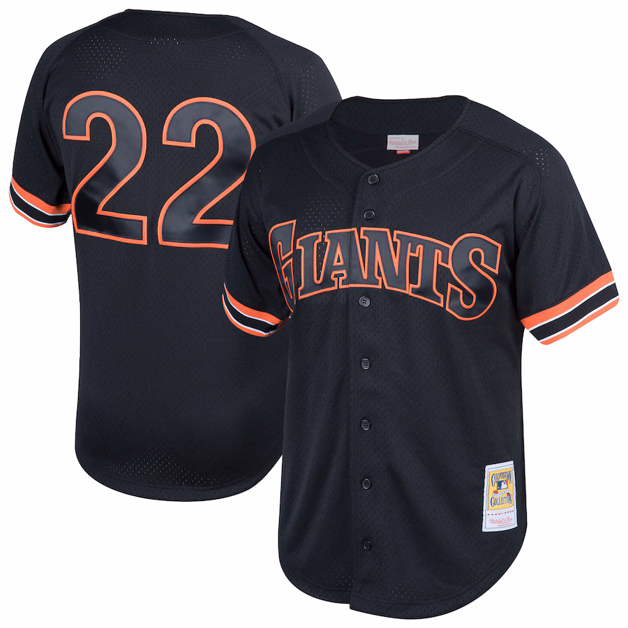 Will Clark San Francisco Giants Mitchell & Ness Cooperstown Collection Mesh Batting Practice Button-Up Jersey - Black