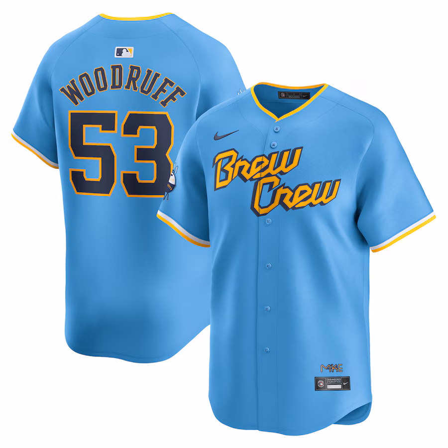 Brandon Woodruff Milwaukee Brewers Nike City Connect Limited Player Jersey - Powder Blue