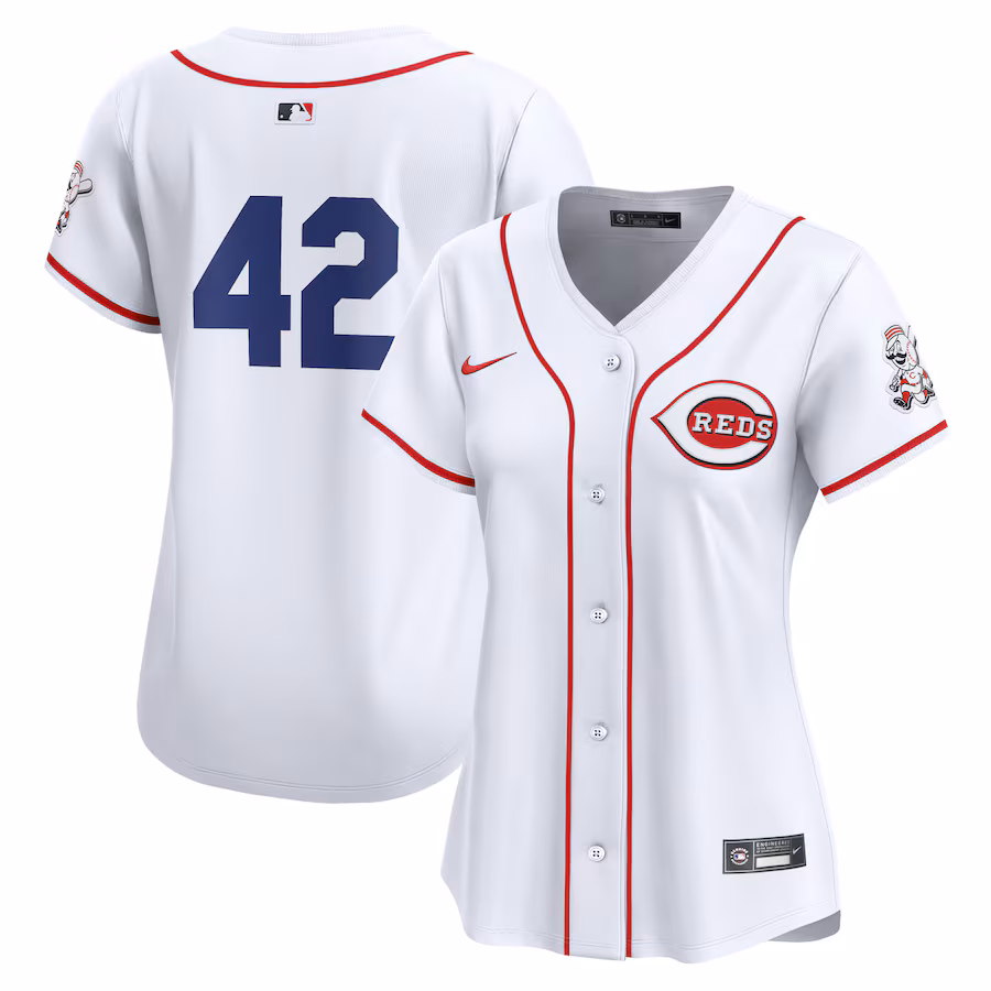 Cincinnati Reds Nike Women's 2024 Jackie Robinson Day Home Limited Jersey – White