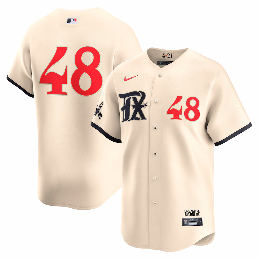 Jacob deGrom Texas Rangers Nike City Connect Limited Player Jersey - Cream