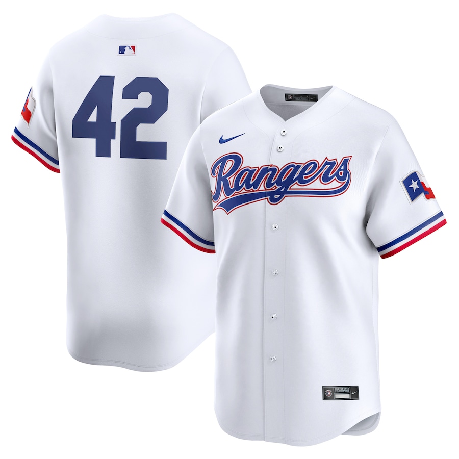 Texas Rangers Nike 2024 Jackie Robinson Day Home Limited Jersey – White