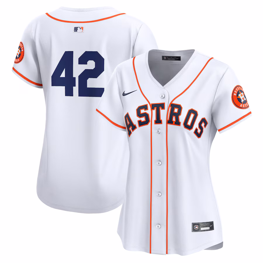Houston Astros Nike Women's 2024 Jackie Robinson Day Home Limited Jersey – White