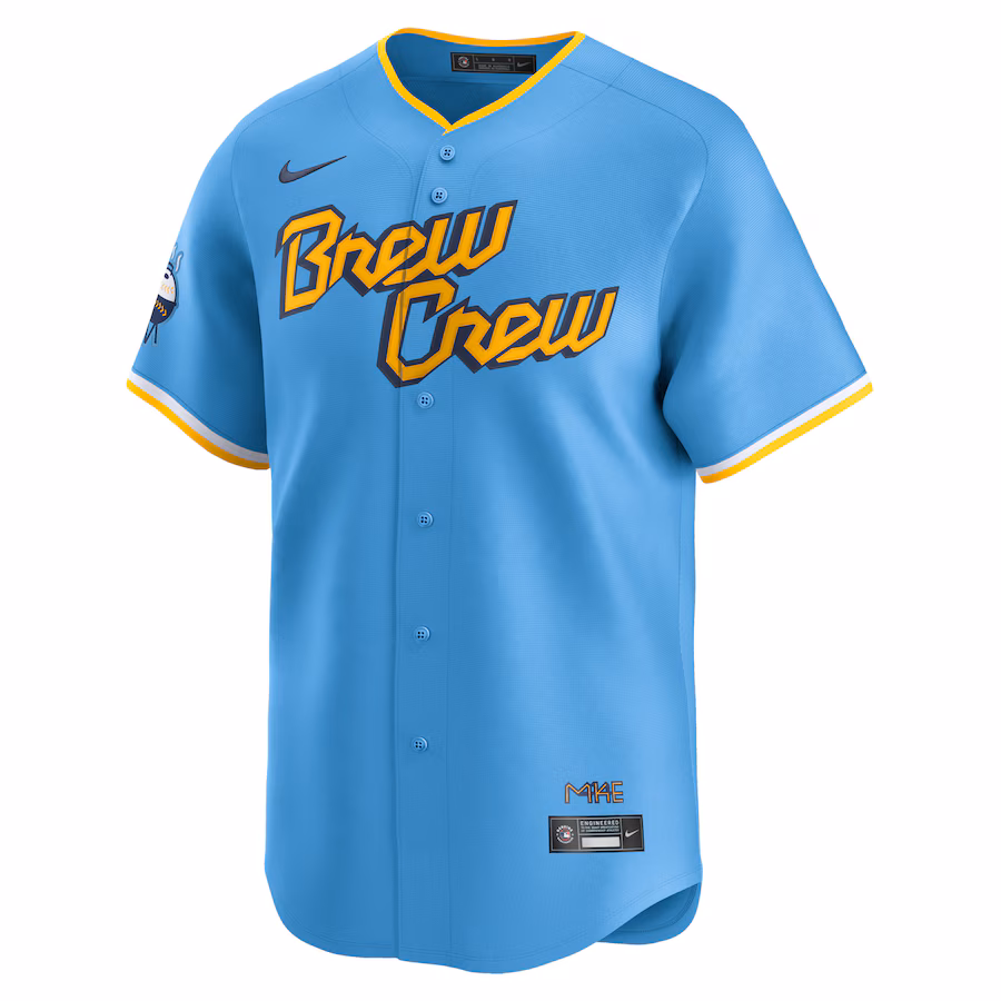Christian Yelich Milwaukee Brewers Nike City Connect Limited Player Jersey - Powder Blue