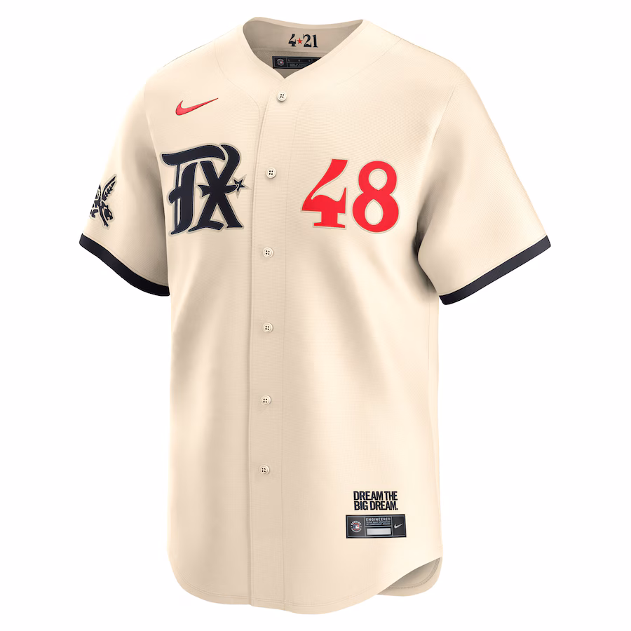Jacob deGrom Texas Rangers Nike City Connect Limited Player Jersey - Cream