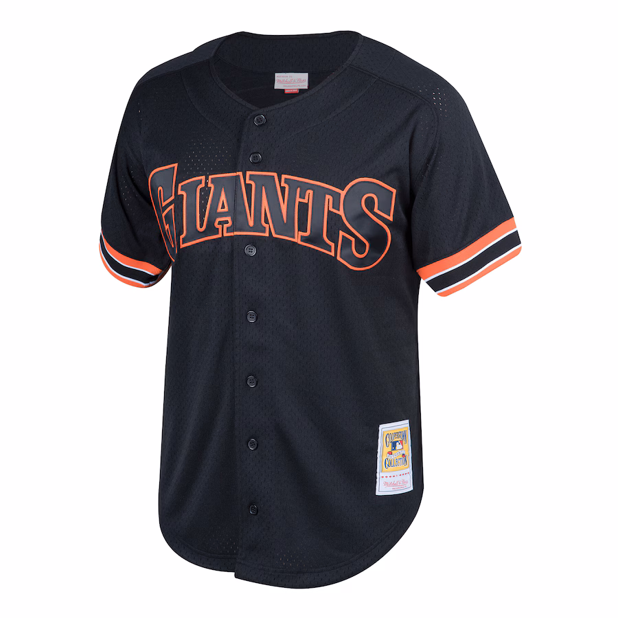 Will Clark San Francisco Giants Mitchell & Ness Cooperstown Collection Mesh Batting Practice Button-Up Jersey - Black