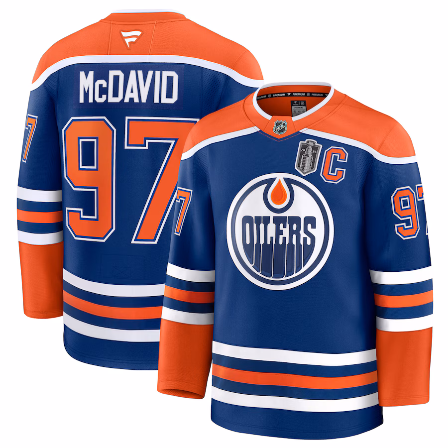 Connor McDavid Edmonton Oilers Fanatics 2025 Stanley Cup Final Home Premium Jersey - Royal