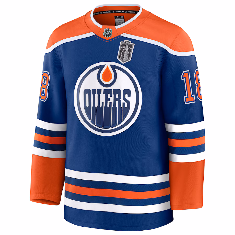 Zach Hyman Edmonton Oilers Fanatics 2025 Stanley Cup Final Home Premium Jersey - Royal