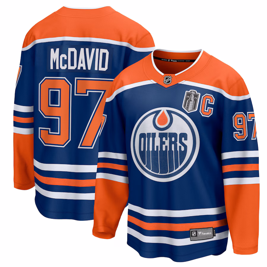 Connor McDavid Edmonton Oilers Fanatics 2025 Stanley Cup Final Home Breakaway Jersey - Royal