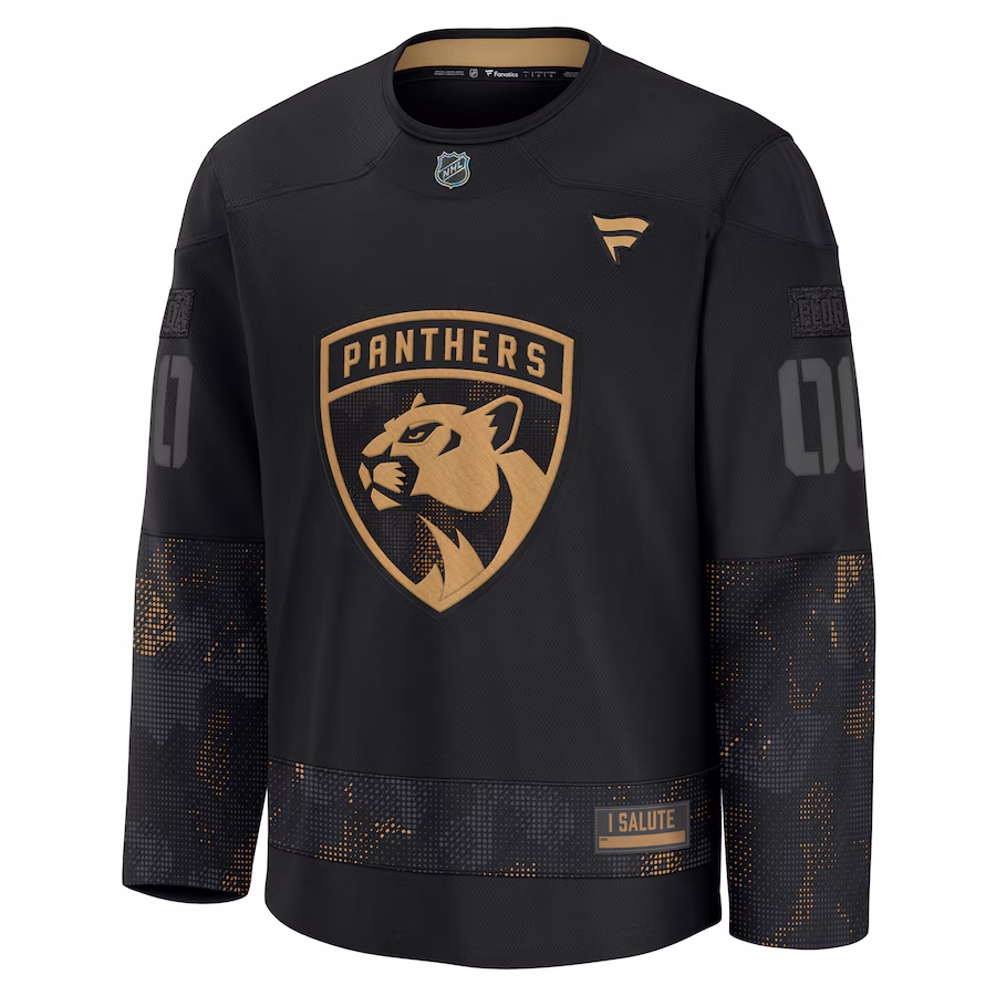 Florida Panthers Fanatics 2024 Military Appreciation Custom Practice Jersey - Black