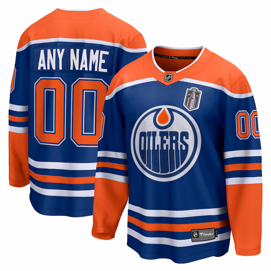 Edmonton Oilers Fanatics 2025 Stanley Cup Final Home Breakaway Custom Jersey - Royal