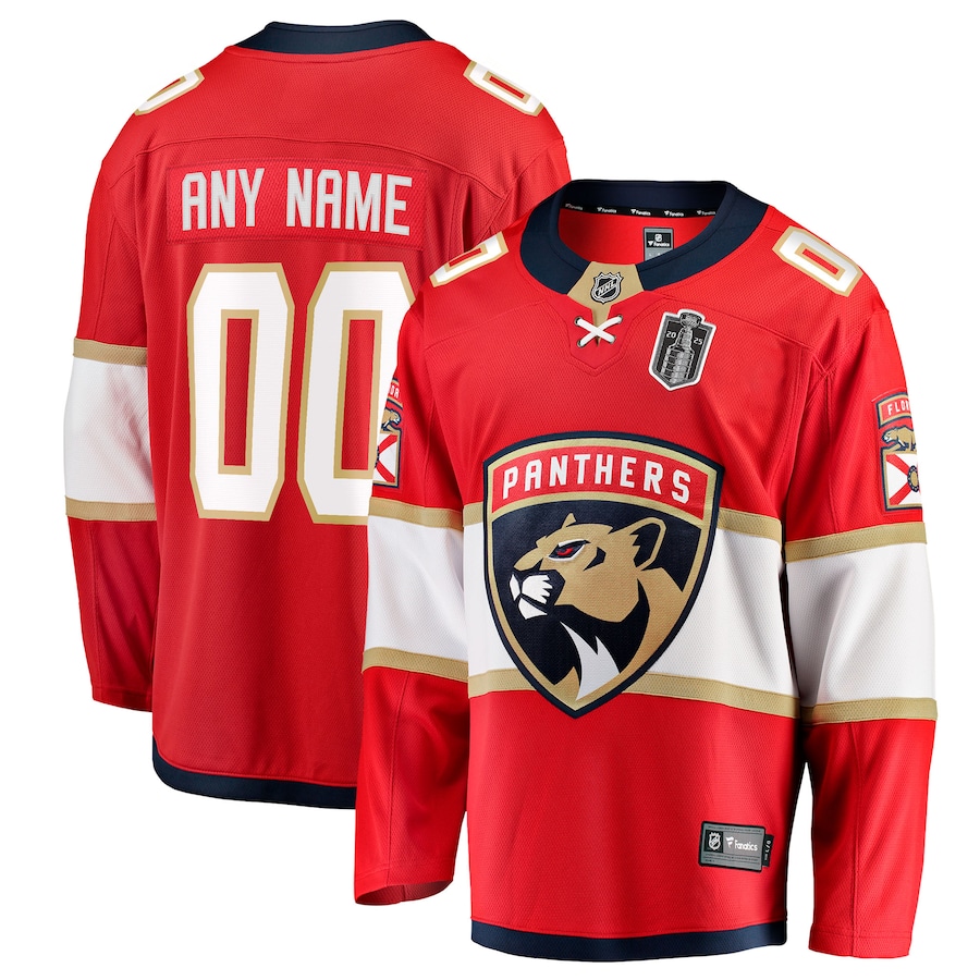 Florida Panthers Fanatics 2025 Stanley Cup Final Home Breakaway Custom Jersey - Red