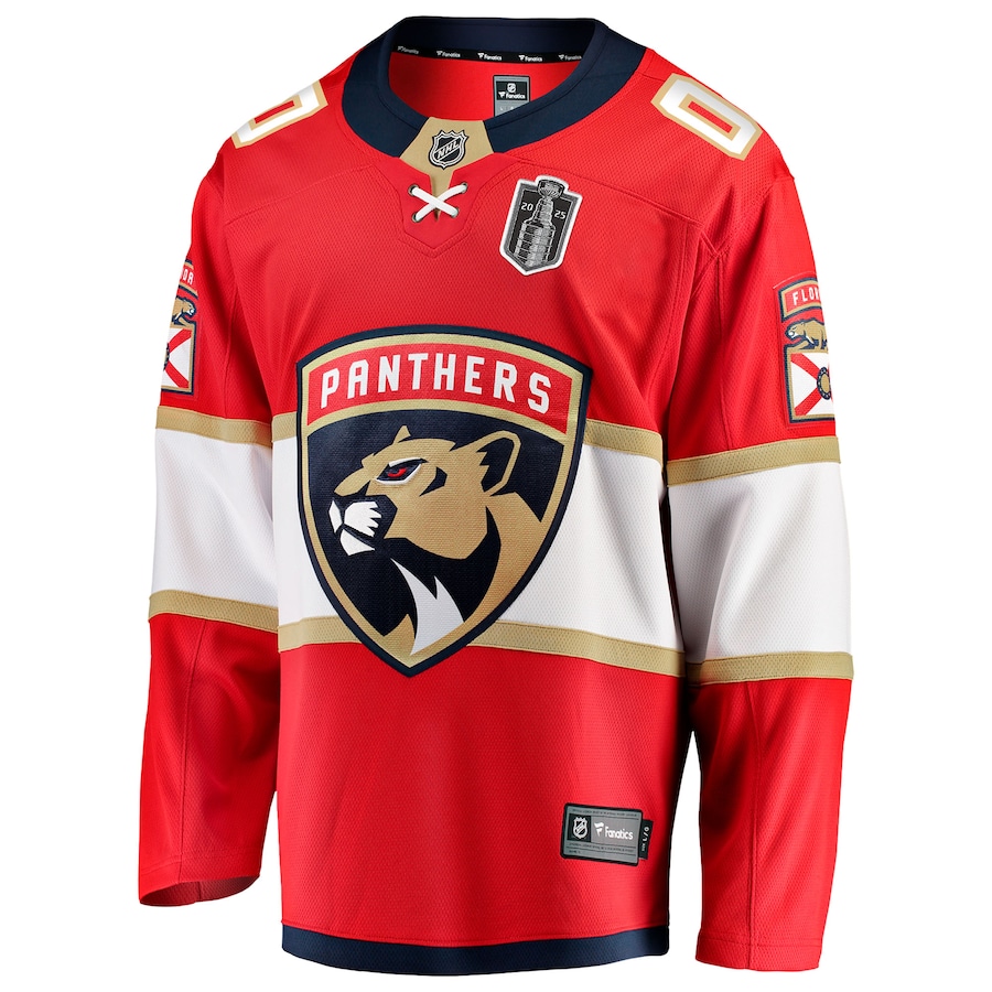 Florida Panthers Fanatics 2025 Stanley Cup Final Home Breakaway Custom Jersey - Red