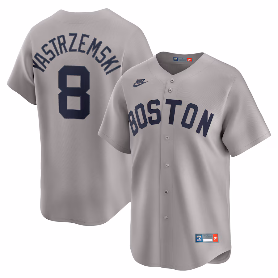 Carl Yastrzemski Boston Red Sox Nike Throwback Cooperstown Collection Limited Jersey - Gray