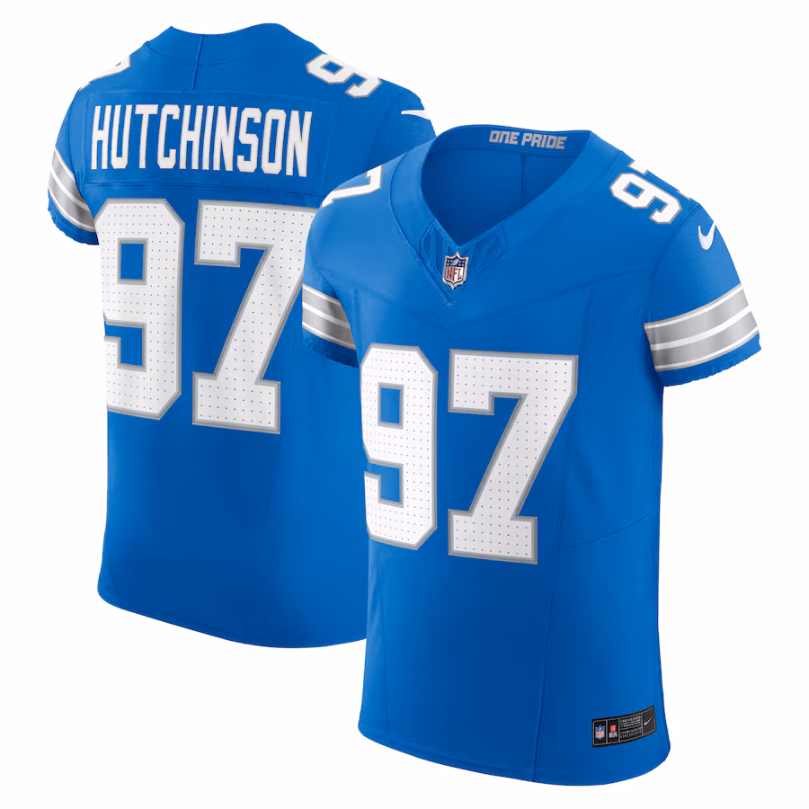 Aidan Hutchinson Detroit Lions Nike Vapor F.U.S.E. Elite Jersey - Blue