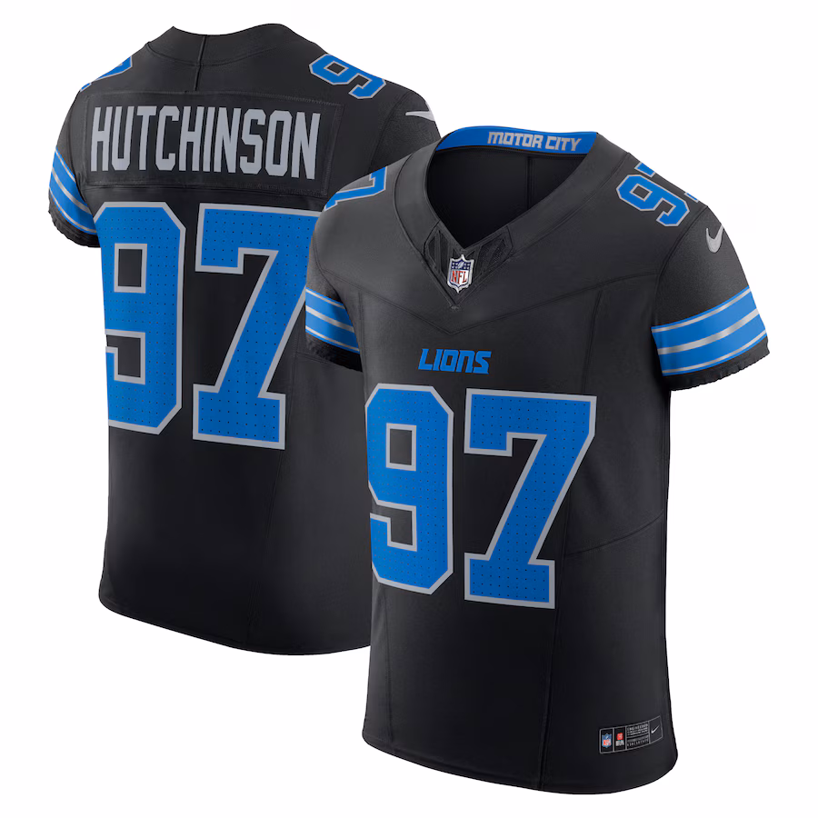 Aidan Hutchinson Detroit Lions Nike Alternate Vapor F.U.S.E. Elite Jersey - Black