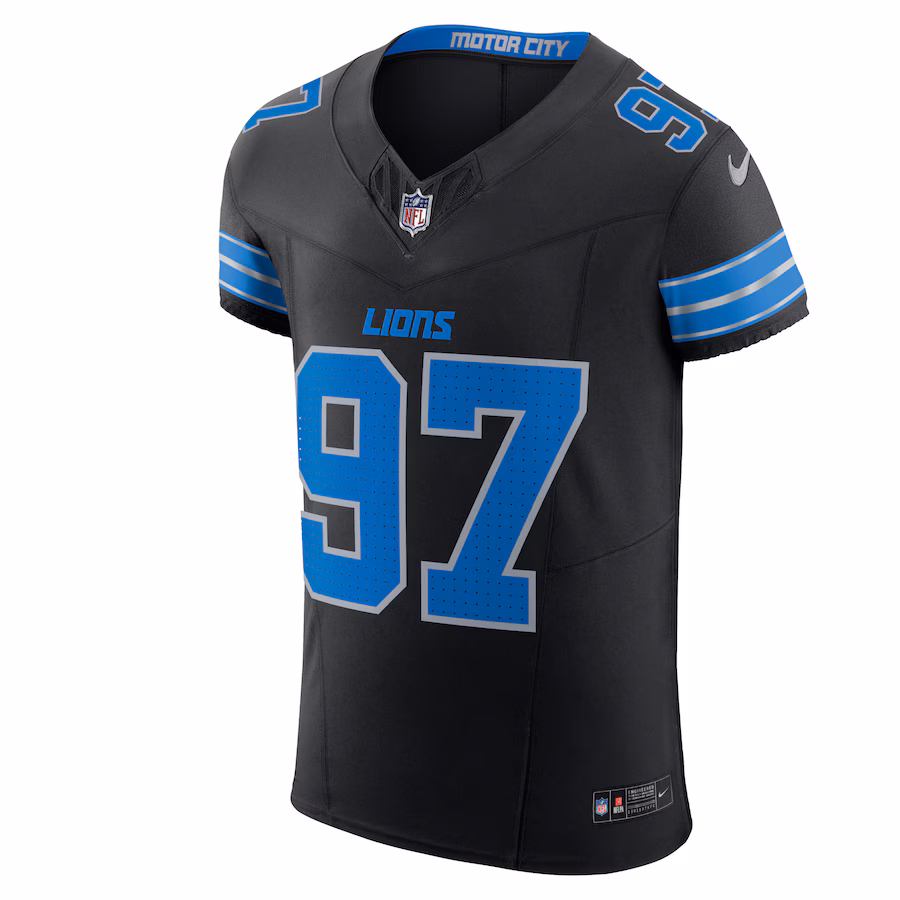 Aidan Hutchinson Detroit Lions Nike Alternate Vapor F.U.S.E. Elite Jersey - Black