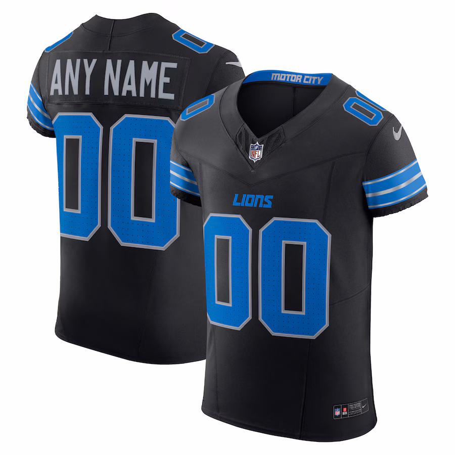 Detroit Lions Nike Alternate Vapor F.U.S.E. Elite Custom Jersey - Black