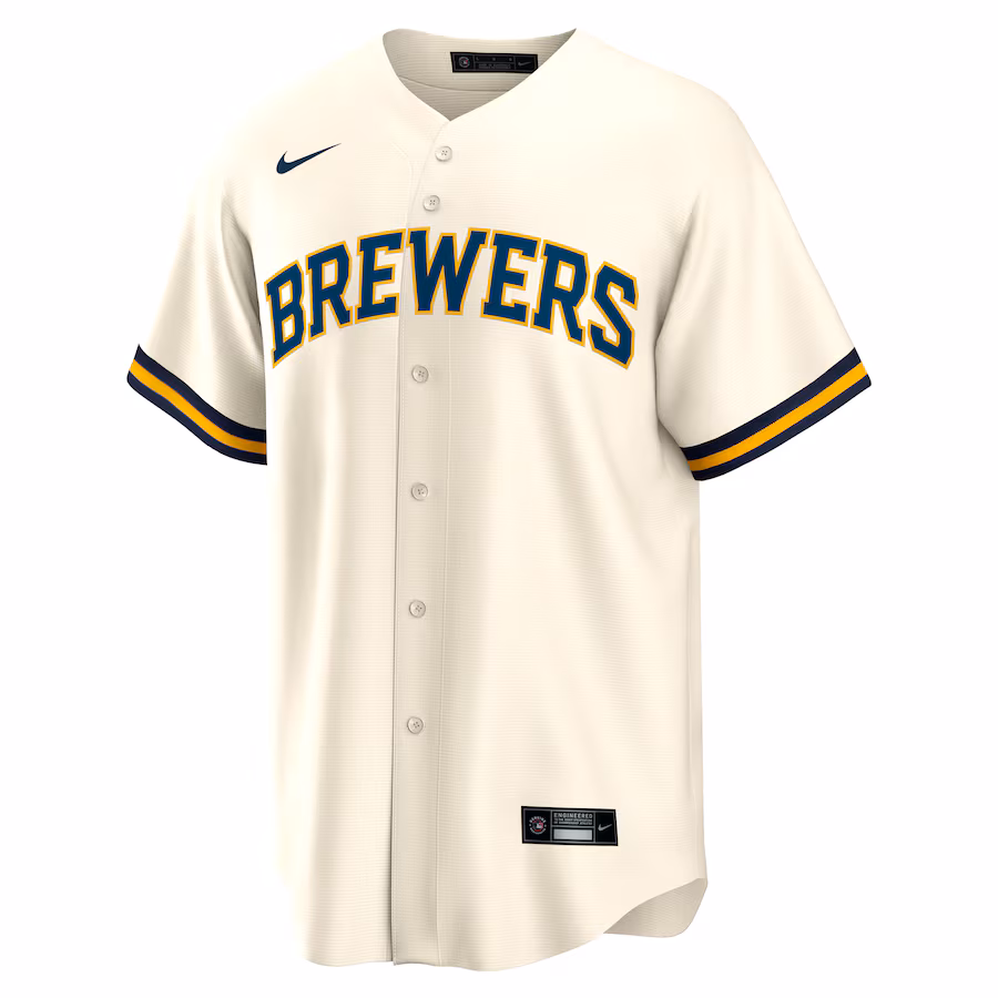 Milwaukee Brewers Nike Home 2025 Jackie Robinson Day Replica Jersey - Cream