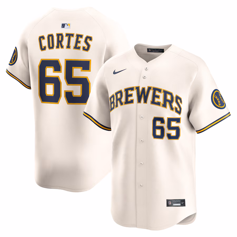 Nestor Cortes Milwaukee Brewers Nike Home Limited Player Jersey - Cream