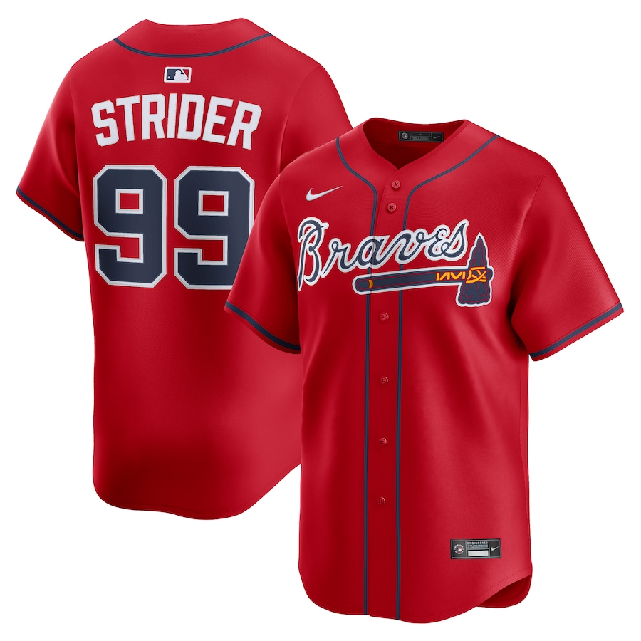 Spencer Strider Atlanta Braves Nike Alternate Limited Player Jersey - Red