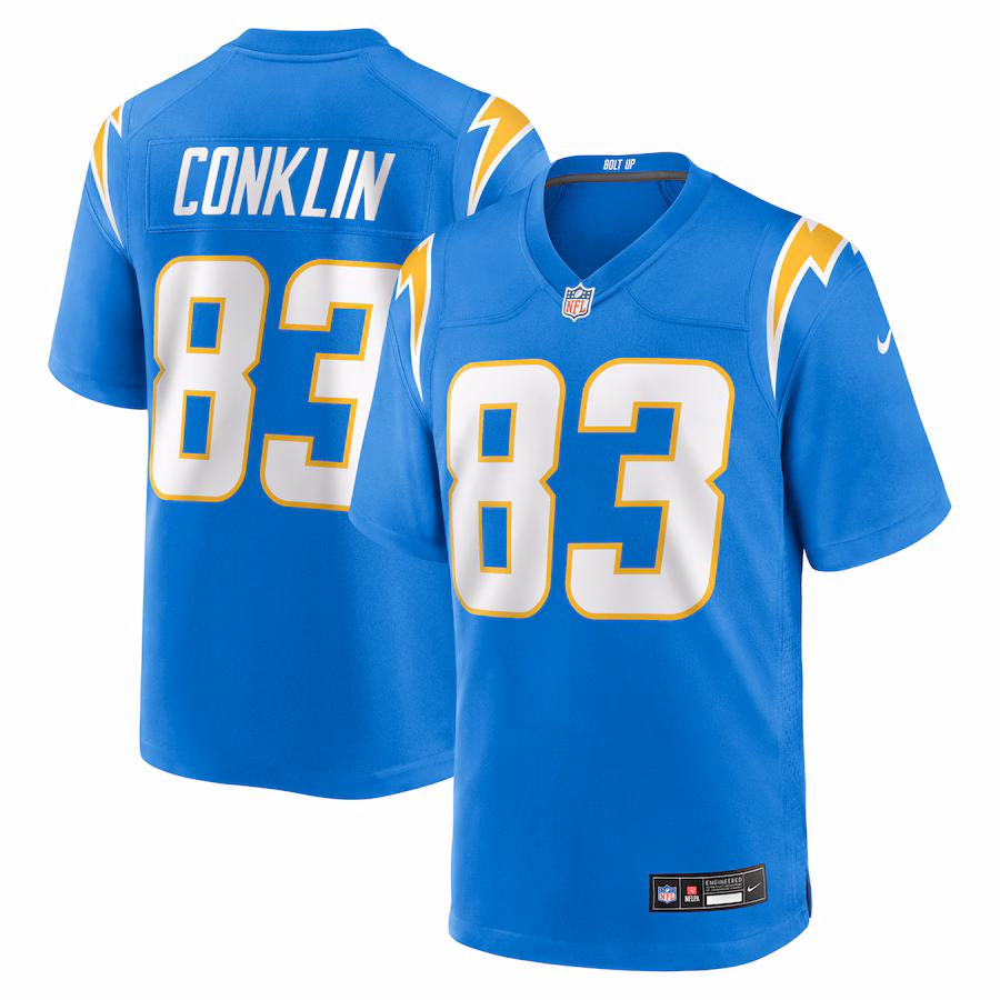 Tyler Conklin Los Angeles Chargers Nike Team Game Jersey - Powder Blue