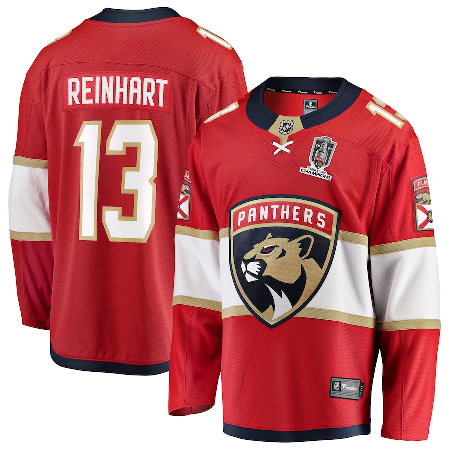 Sam Reinhart Florida Panthers Fanatics 2025 Stanley Cup Champions Breakaway Jersey - Red
