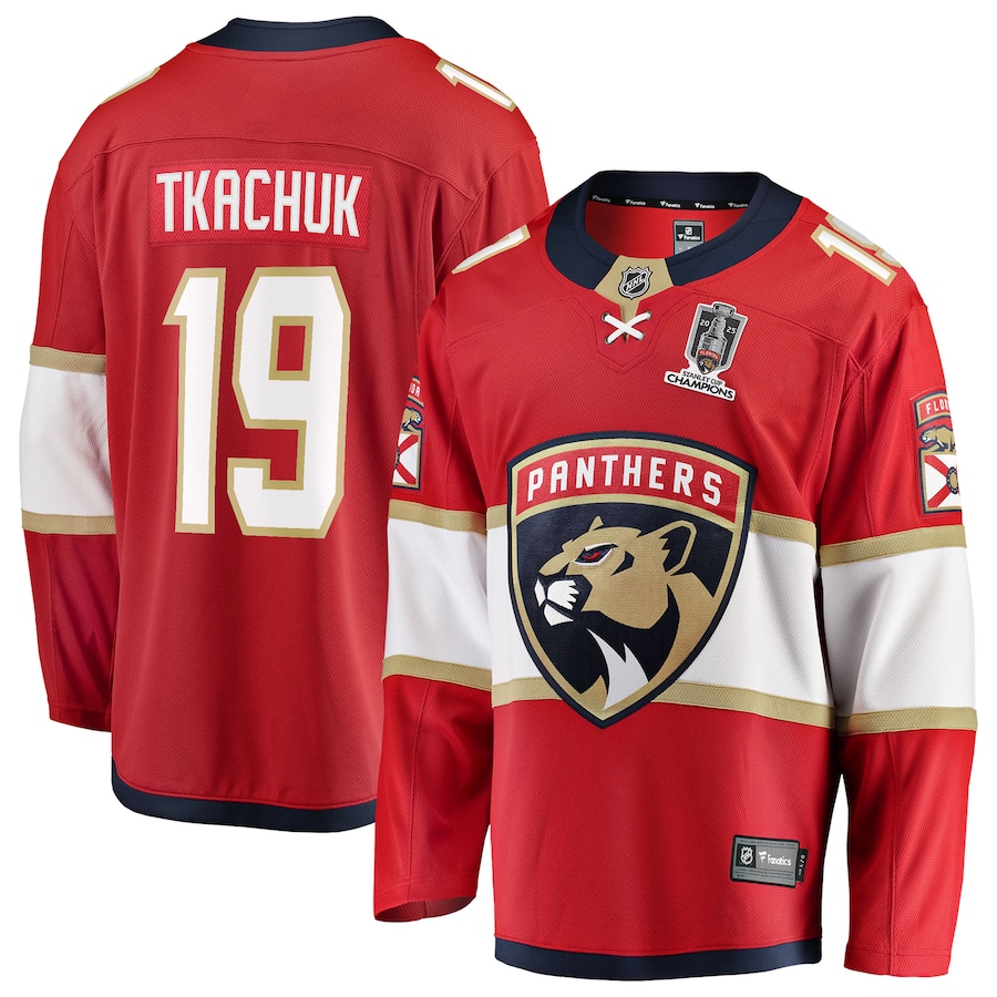 Matthew Tkachuk Florida Panthers Fanatics 2025 Stanley Cup Champions Breakaway Jersey - Red