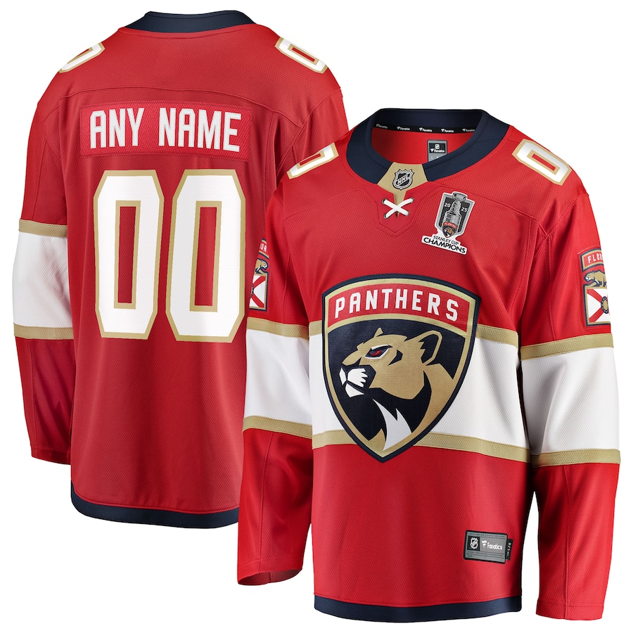 Florida Panthers Fanatics 2025 Stanley Cup Champions Breakaway Custom Jersey - Red