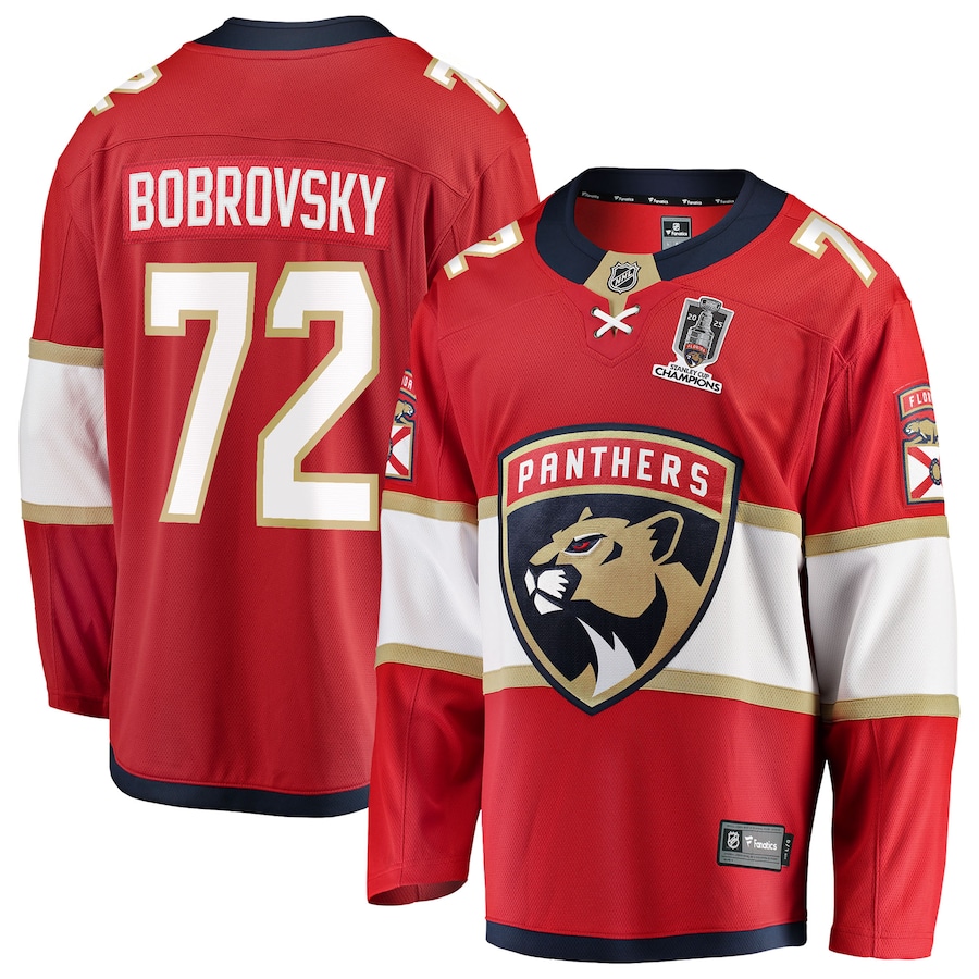 Sergei Bobrovsky Florida Panthers Fanatics 2025 Stanley Cup Champions Breakaway Jersey - Red