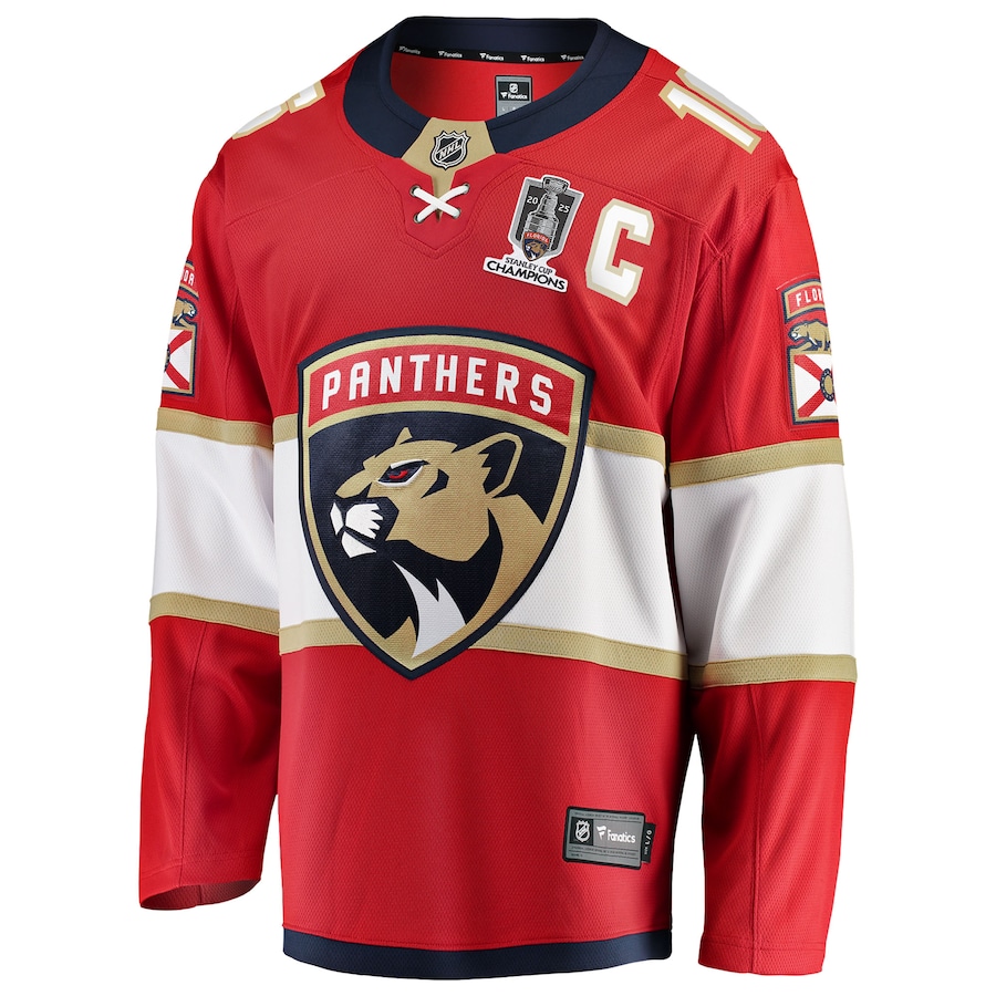Aleksander Barkov Florida Panthers Fanatics 2025 Stanley Cup Champions Breakaway Jersey - Red
