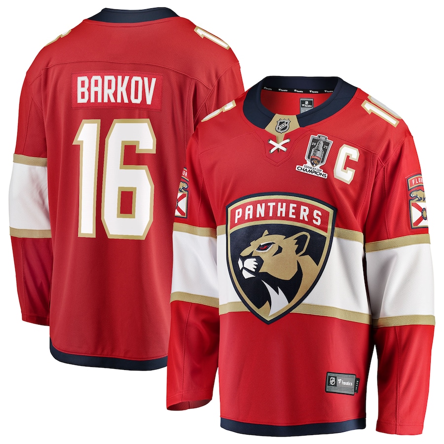 Aleksander Barkov Florida Panthers Fanatics 2025 Stanley Cup Champions Breakaway Jersey - Red