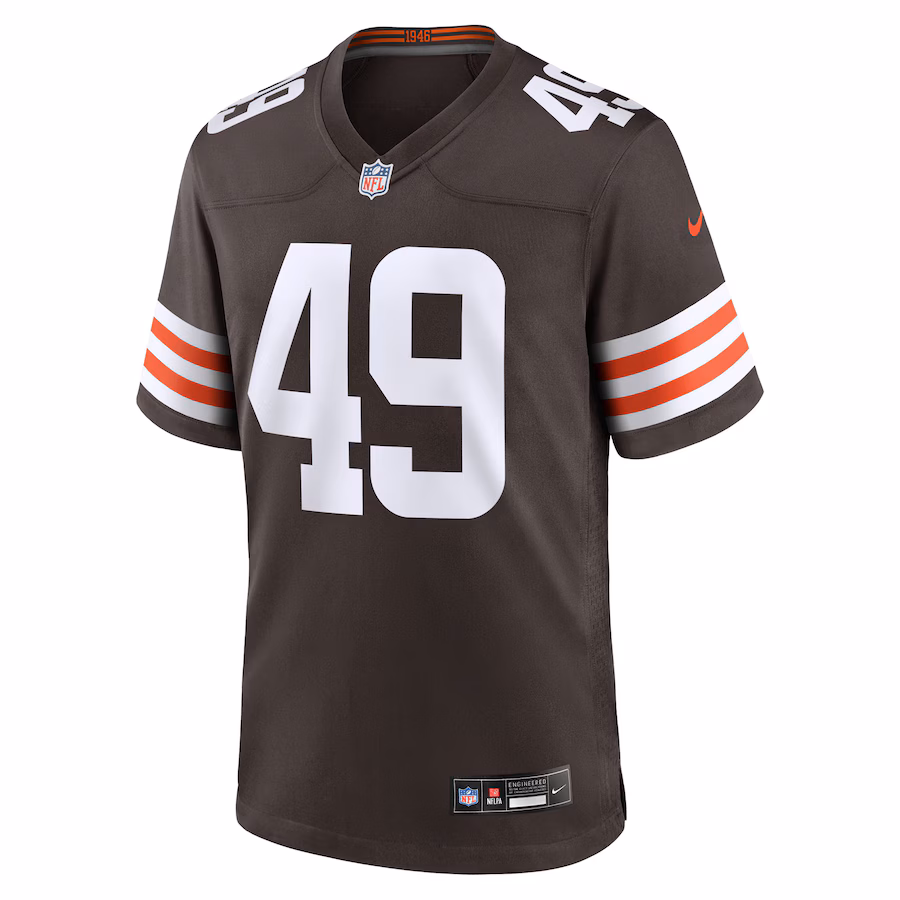 Carson Schwesinger Cleveland Browns Nike 2025 NFL Draft Game Jersey - Brown