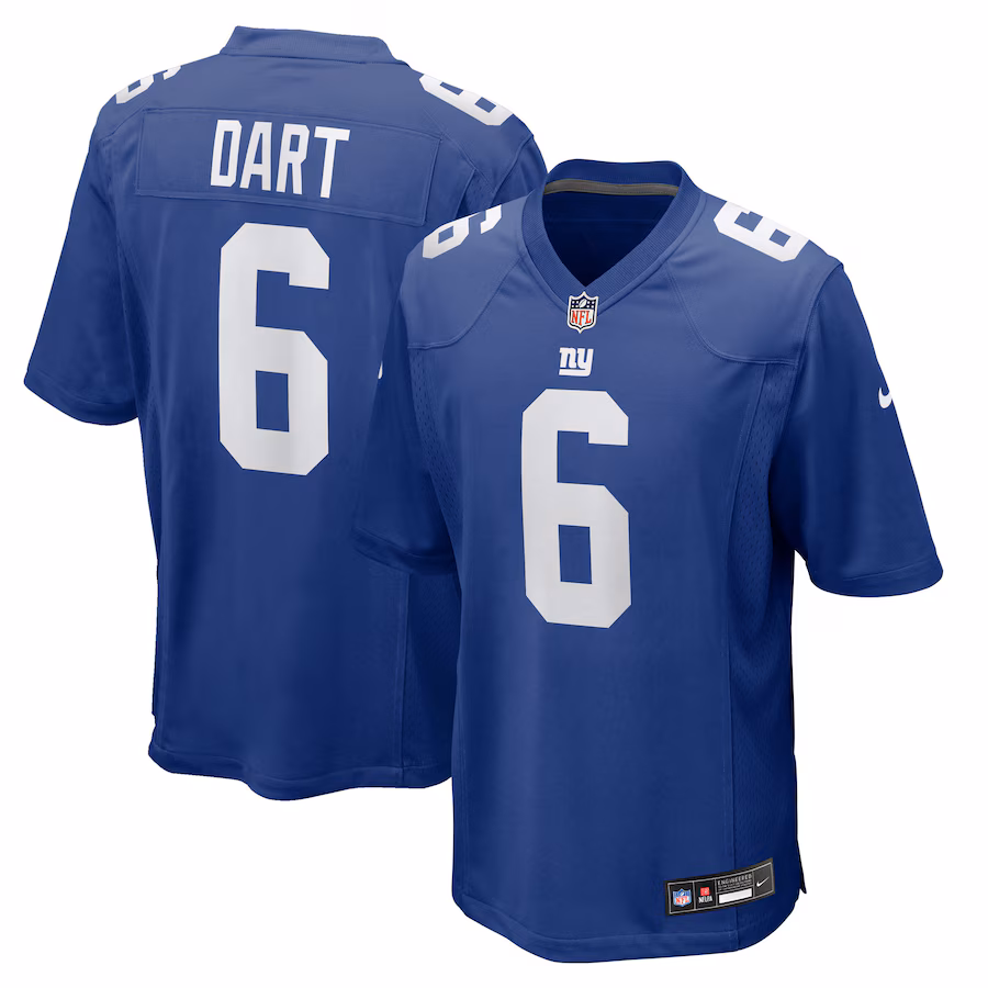Jaxson Dart New York Giants Nike 2025 NFL Draft First Round Pick Game Jersey - Royal