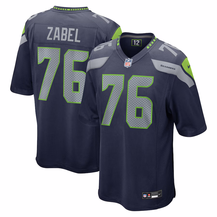 Grey Zabel Seattle Seahawks Nike 2025 NFL Draft First Round Pick Game Jersey - College Navy