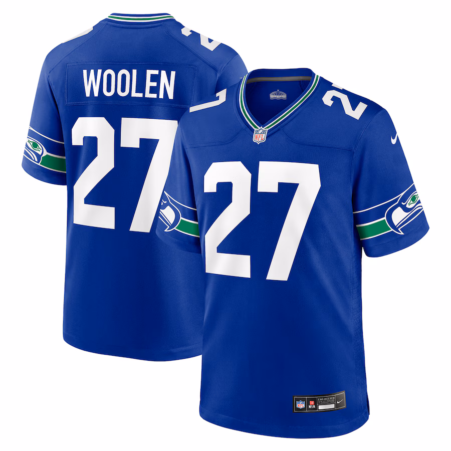 Tariq Woolen Seattle Seahawks Nike Throwback Player Game Jersey - Royal
