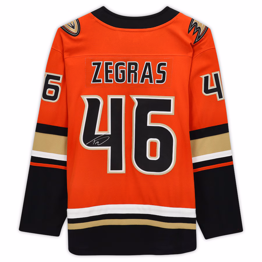 Trevor Zegras Anaheim Ducks Fanatics Authentic Autographed Fanatics Breakaway Jersey - Orange