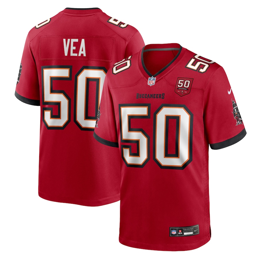 Vita Vea Tampa Bay Buccaneers Nike 50th Anniversary Game Jersey - Red