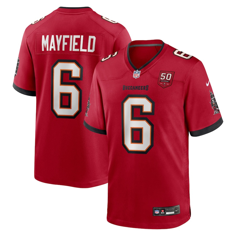 Baker Mayfield Tampa Bay Buccaneers Nike 50th Anniversary Game Jersey - Red