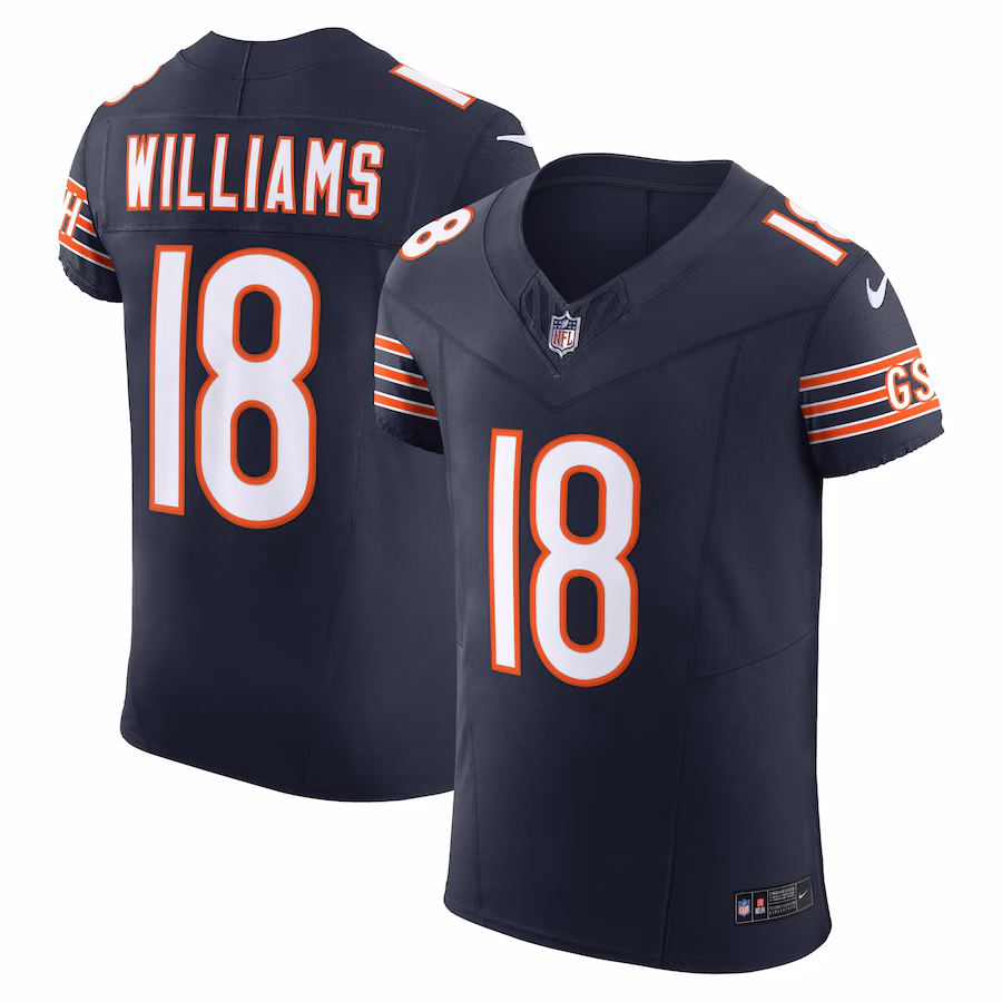 Caleb Williams Chicago Bears Nike Team Vapor F.U.S.E. Elite Jersey - Navy